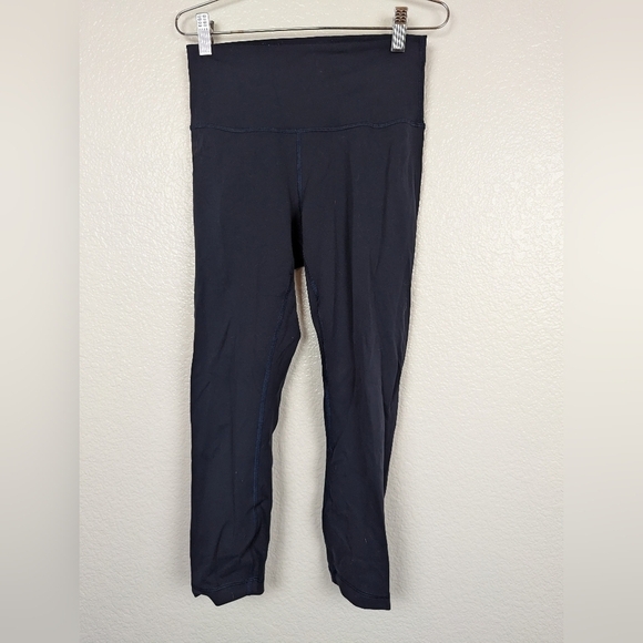 Lululemon Wunder Train High rise crop Navy blue size 6 - Picture 1 of 4